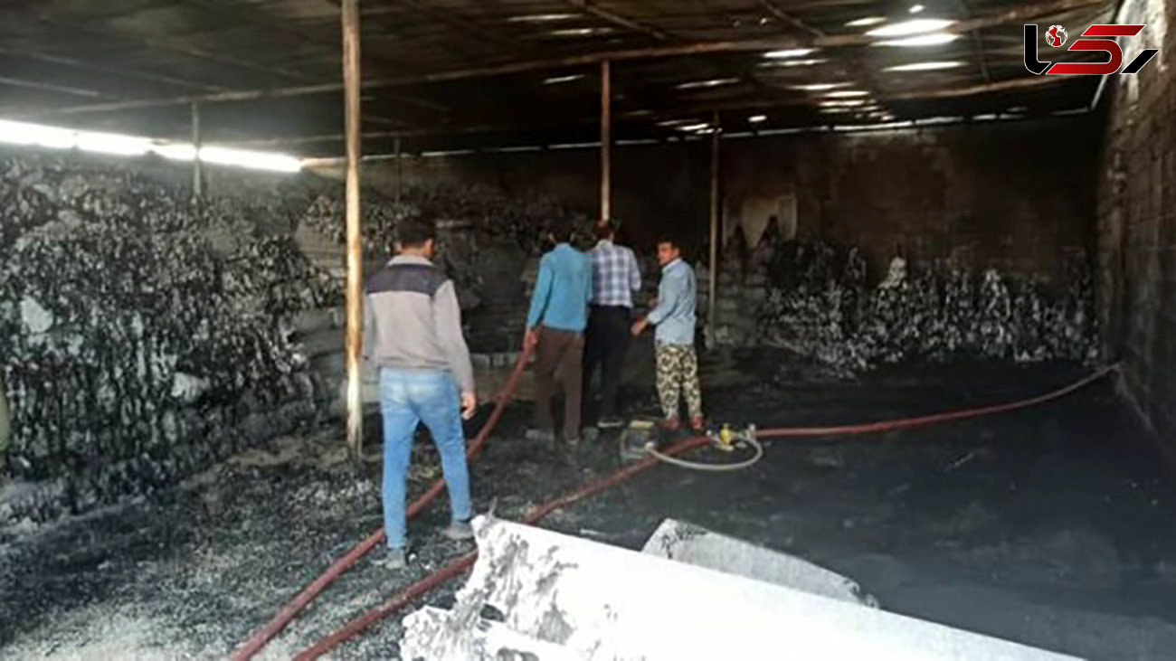  آتش سوزی یک کارخانه در بهارستان جم