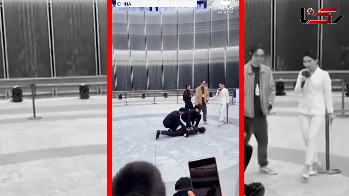 فیلم لحظه افتادن ربات پیشرفته در چین