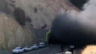  مسدود شدن یکی از تونل های محور "یاسوج- بابامیدان" بخاطر آتش سوزی پراید + عکس