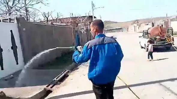 فیلم ضدعفونی کردن روستای سوراوجین قزوین برای مقابله با کرونا