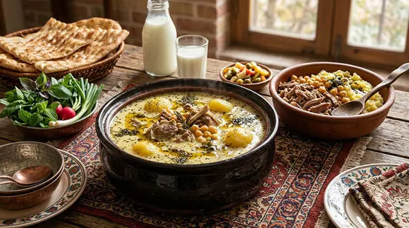 طرز تهیه آبگوشت دوغ‌ دار اراکی؛ طعمی اصیل از دل آشپزی سنتی ایران