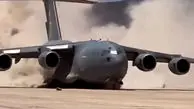 فیلم تیک آف تماشایی C-17 گلوب مستر از باند خاکی