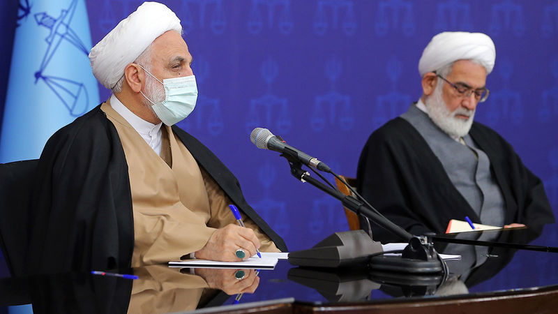 حجت‌الاسلام والمسلمین محسنی اژه‌ای رئیس قوه قضائیه در جمع مدیران سازمان تعزیرات حکومتی 