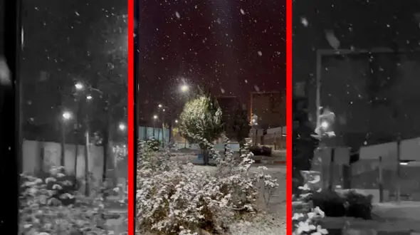 فیلم بارش برف در قیدار زنجان