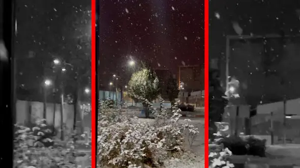 فیلم بارش برف در قیدار زنجان
