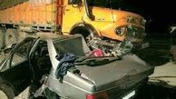 مرگ تلخ 2 مرد پژو سوار در تصادف هولناک با کامیون / در سمنان رخ داد