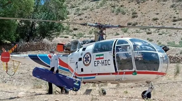 پرواز هلیکوپتر اورژانس برای نجات 2 کودک 3 ساله و 3 ماهه در الیگودرز