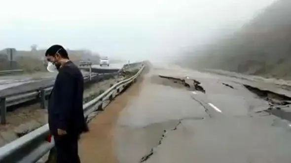 رانش جاده ای در خراسان شمالی + عکس