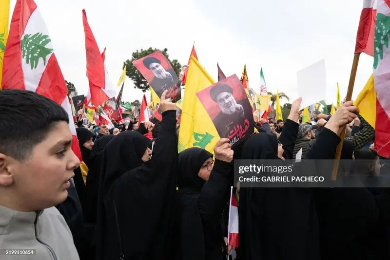 تظاهرات هواداران خشمگین حزب الله لبنان در حمایت از ایران