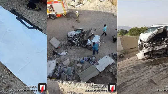 تصادف مرگبار در جاده ورامین با یک کشته و ۲ زخمی + عکس