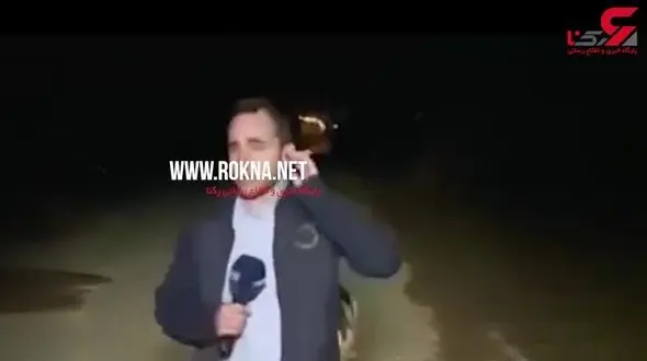 تعقیب گزارشگر توسط خوک هنگام گزارش زنده تلویزیونی! +فیلم