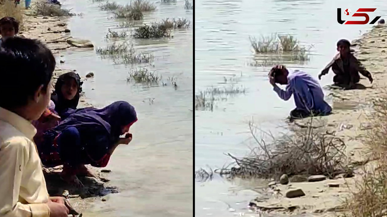 فیلم کودکان سیستان و بلوچستان که آب سیلاب می‌نوشند و صورت در سیل می شویند!/ موقعیت اورژانسی وزارت بهداشت در منطقه