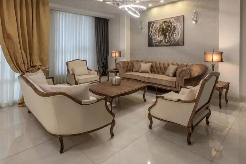 مبل نیمه کلاسیک چوبی