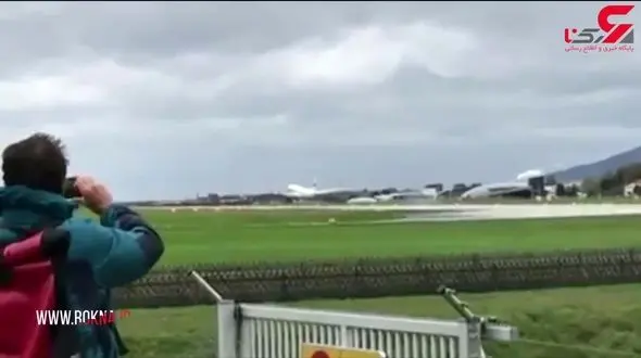 لحظه ای که هواپیما نتوانست بخاطر تندباد در باند بنشیند+ فیلم های دیدنی