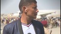 واکنش یک خبرنگار در صحنه انفجار فرودگاه عدن + فیلم