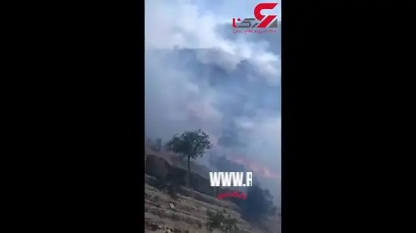 آتش‌سوزی گسترده در مراتع «کوهمره نودان» کازرون + فیلم 