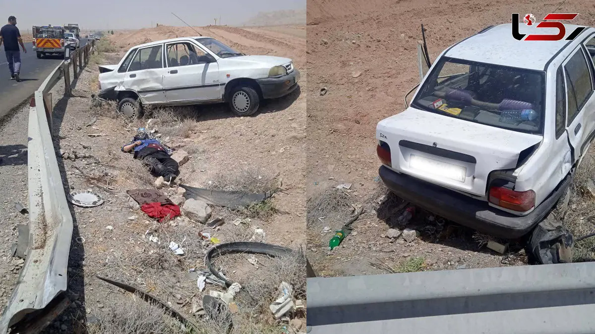 مرگ تلخ 2 سرنشین پراید در جاده سمنان / از خودرو به بیرون پرتاب شده بودند!