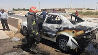 آتش گرفتن سمند در رفسنجان/ 3 نفر زنده زنده سوختند + عکس