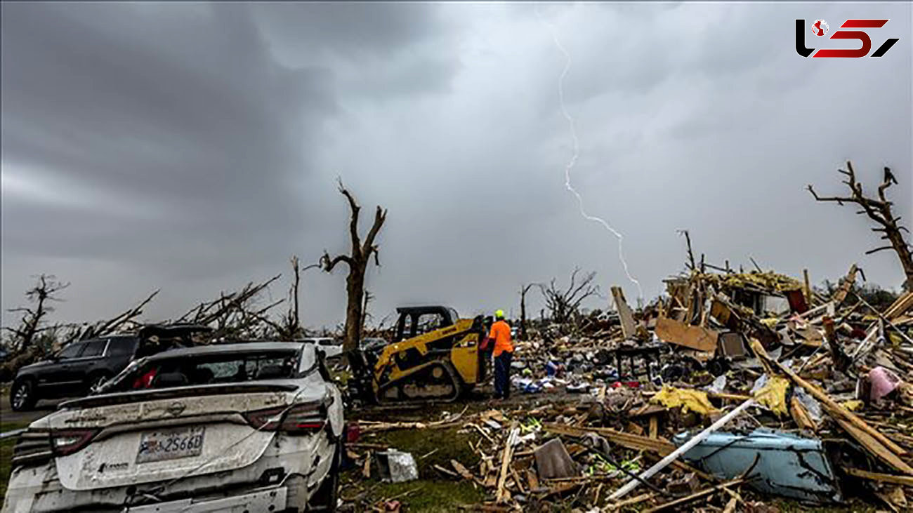 طوفان و گردباد در «کانزاس» آمریکا چندین خانه را ویران کرد