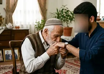 بوسه پدر به دستان پسرش که او را زیر کتک هایش بیهوش کرده بود /  دلتان کباب می شود