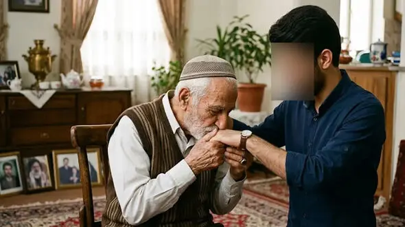 بوسه پدر به دستان پسرش که او را زیر کتک هایش بیهوش کرده بود /  دلتان کباب می شود