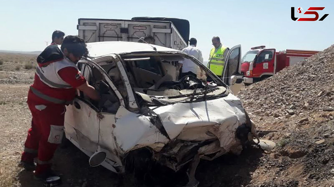 تصادف مرگبار ساینا با کامیون در اصفهان/ 2 کشته و 4 مصدوم!