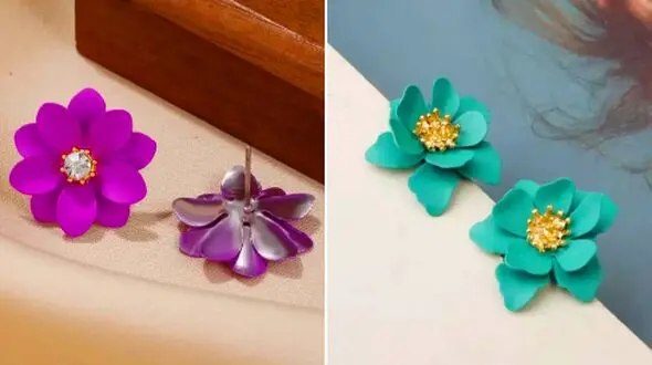 گوشواره‌ های گلبرگی رنگی؛ 15 طرح خاص برای زیبایی استایل شما
