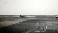 فیلم تصادف هولناک  هواپیما با خودروی آتش‌نشانی در باند فرودگاه / شوکه می شوید