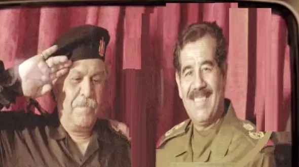 عکس؛ سفر زمان؛ «صدام حسین» (سریال طوبی) در آغوش رضا عطاران در جشنواره فجر