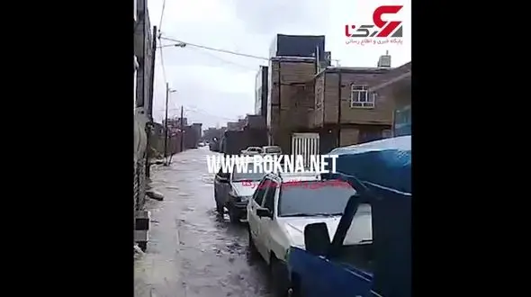 باورنکردنی / بلوار طوس مشهد تبدیل به دریاچه شد! + فیلم 
