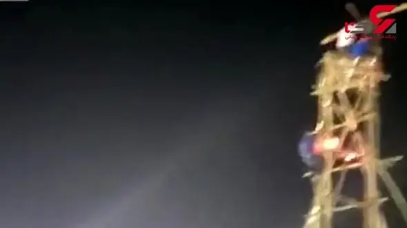 فیلم سقوط مرگبار مرد جوان از در یک بازی فستیوالی