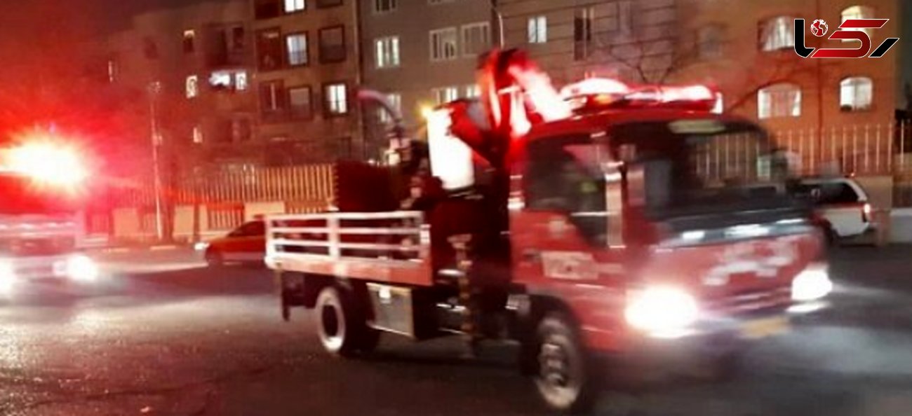 آتش سوزی بزرگ در برج مسکونی آناهیتا  بلوار تعاون 