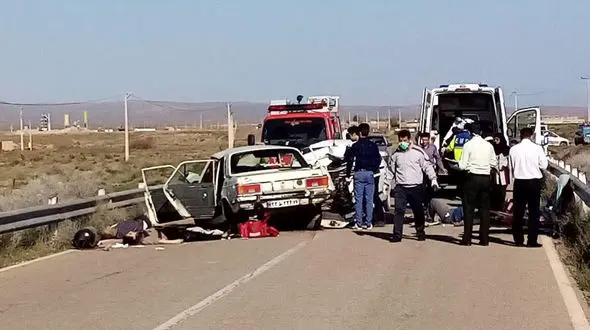 تصادف مرگبار در اسفراین با 3 کشته/ هلی کوپتر امداد به داد مصدومان رسید + عکس