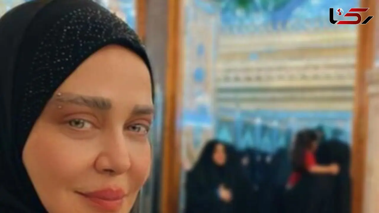 حال خوش بهاره رهنما با چشمان گریان بعد از زیارت امام حسین(ع) در بین الحرمین+عکس/ قبول باشه