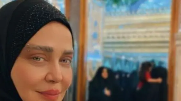 حال خوش بهاره رهنما با چشمان گریان بعد از زیارت امام حسین(ع) در بین الحرمین+عکس/ قبول باشه