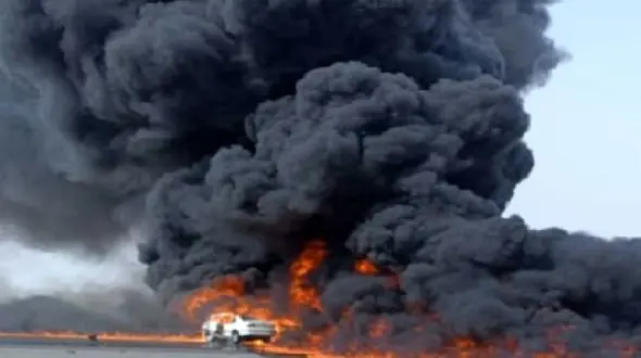 سوخت قاچاق در شعله های داغ جان راننده را گرفت