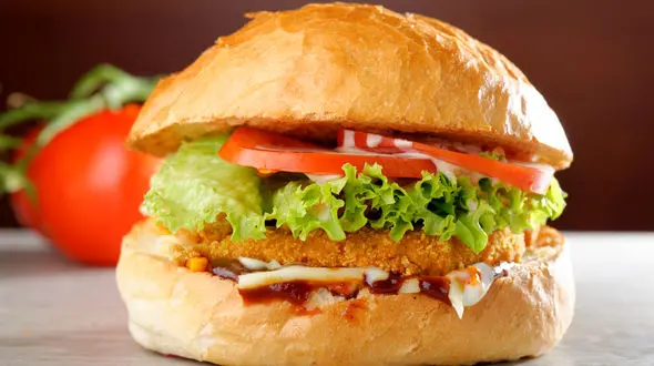 چیکن برگر مکزیکی خانگی/غذای سالم و فوری