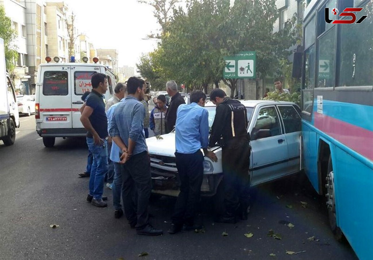 نجات مسافران اتوبوس فراری در خیابان دکتر قریب با کمک یک عابر / راننده اتوبوس تشنج کرد+ تصاویر 