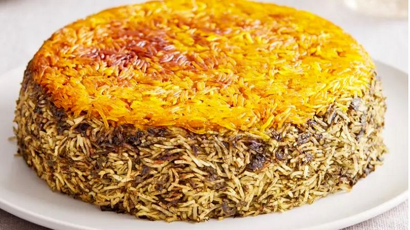 سبزی پلو با برگ مو