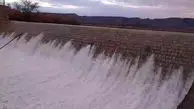 فیلم سرریز شدن سد فداغ لارستان فارس