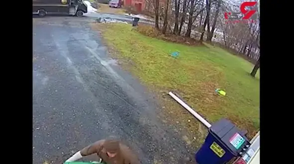 صحنه زیبایی که پیک کالابر در مقابل خانه مشتری خلق کرد + فیلم