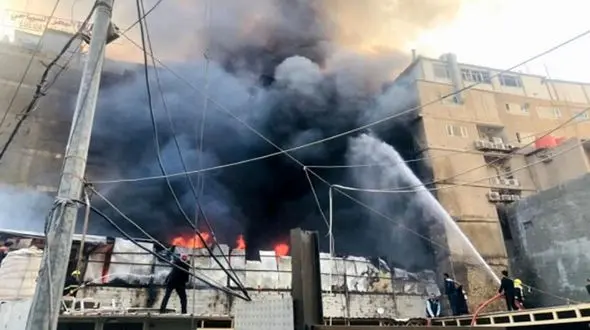 آتش‌سوزی مهیب در نزدیکی حرم حضرت عباس