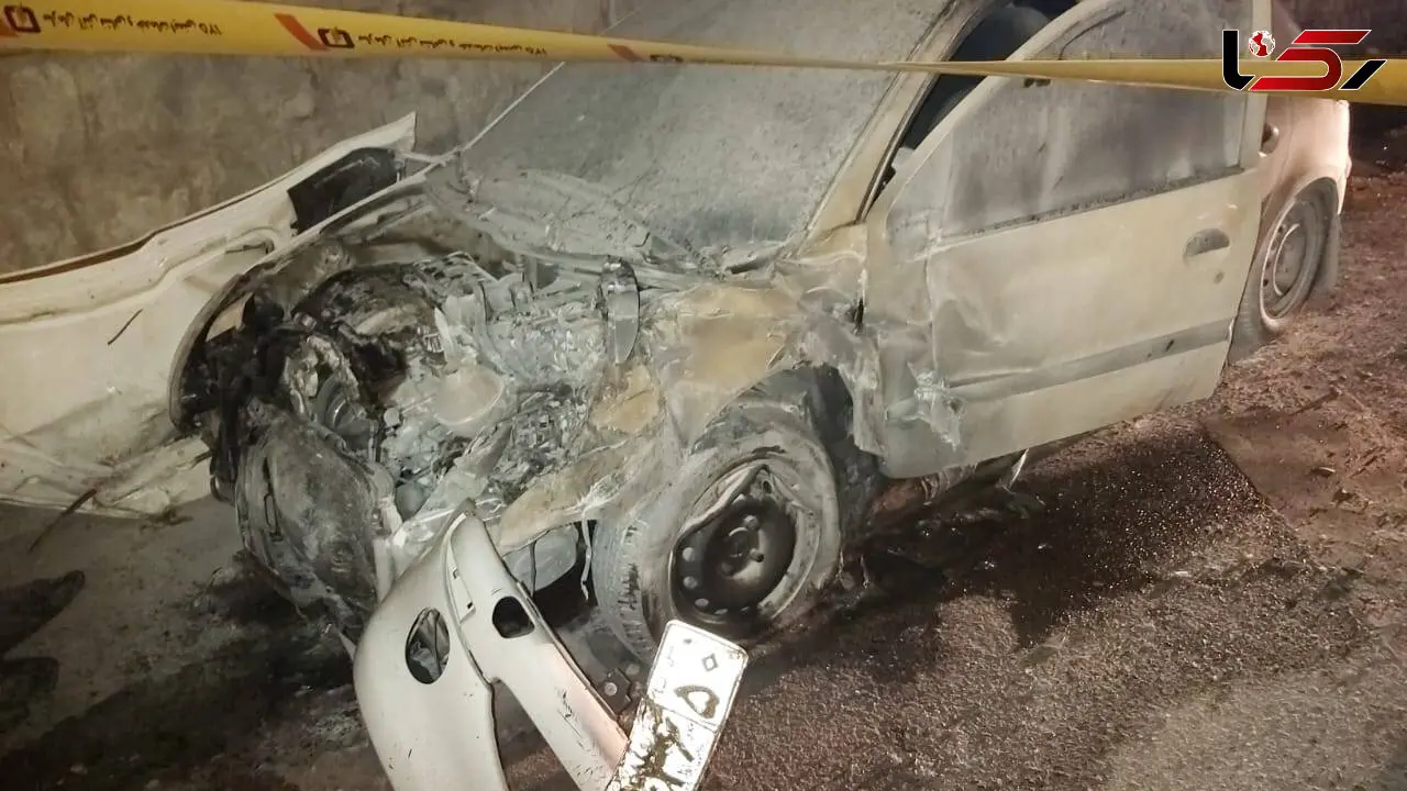 تصادف مرگبار و آتش‌سوزی در بزرگراه تهران-کرج / پسر بچه ۱۰ ساله در آتش سوخت و جان باخت