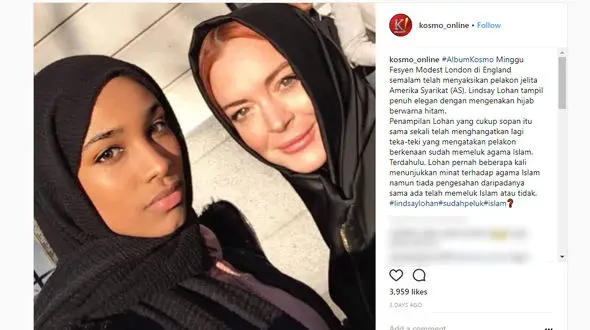 بازیگر امریکایی مشهور و جنجالی برای نخستین بار با حجاب ظاهر شد + فیلم و عکس