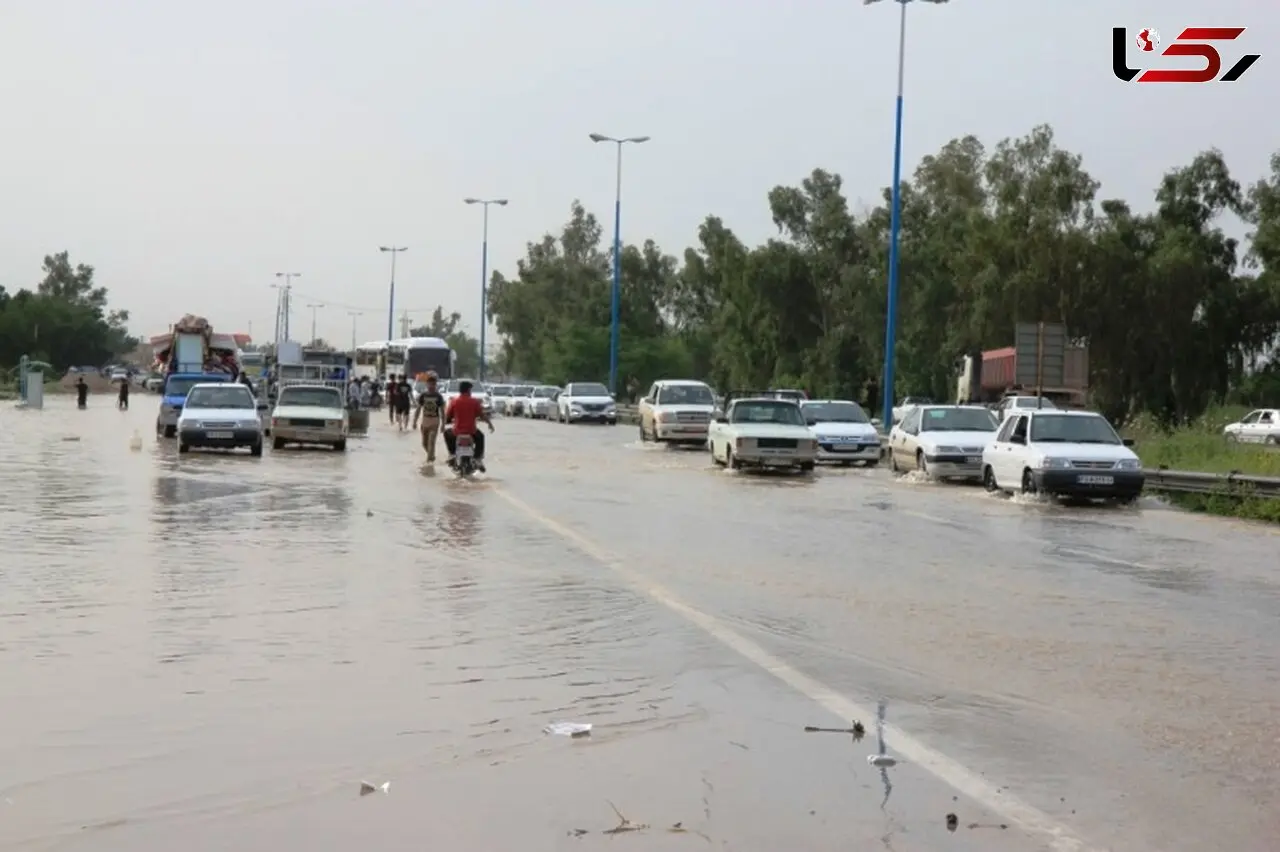  آب کرخه به جاده سراسری اهواز-اندیمشک رسید