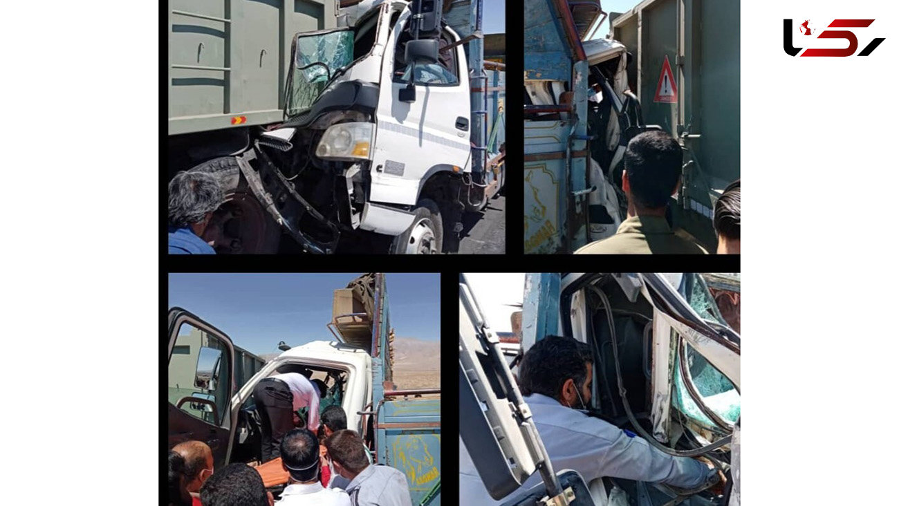 نجات معجزه آسا راننده از میان  اتاقک کامیون مچاله شده در کرمان