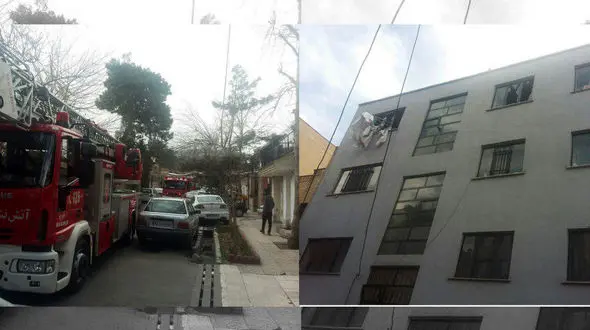 انفجار یک واحد مسکونی در خیابان ولی عصر(عج) تهران+ عکس