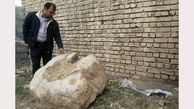 کشف یک قطعه سنگ بزرگ تاریخی در خمین + عکس