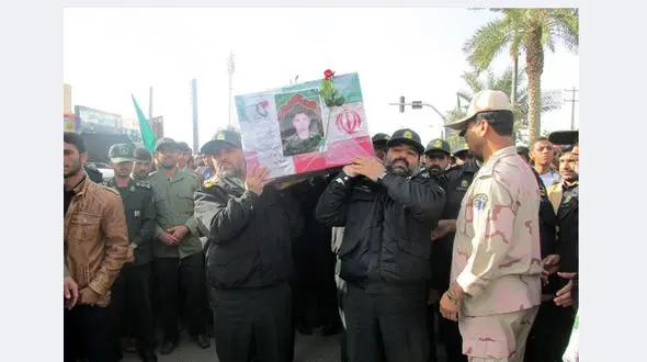 تشیع پیکرسرباز شهید "علی میرشکاری" در  کهنوج +عکس