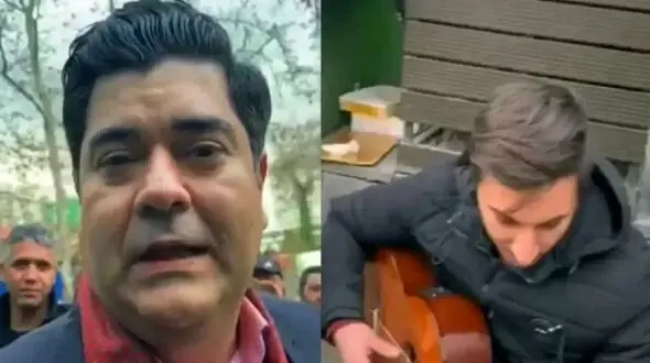 آواز اصیل؛ نوازنده های خیابانی آهنگ ایران میزدن یهو سالار عقیلی اومد خوند غلغله شد